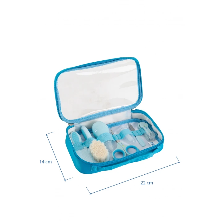 Babyjem Bebek Bakım Bakım Seti Mavi 7 Parça + Pamukçuk Eldiveni Mavi Hediyeli