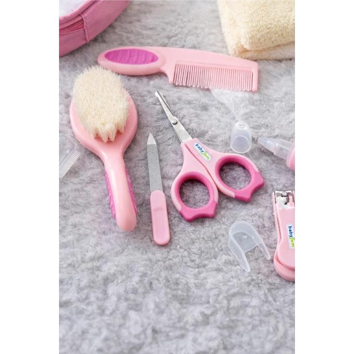 Babyjem Çantalı Bebek Bakım Bakım Seti 7 Parça Pembe