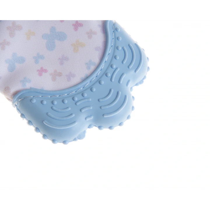 Babyjem Bebek Diş Kaşıyıcı Eldiveni Kelebek Mavi