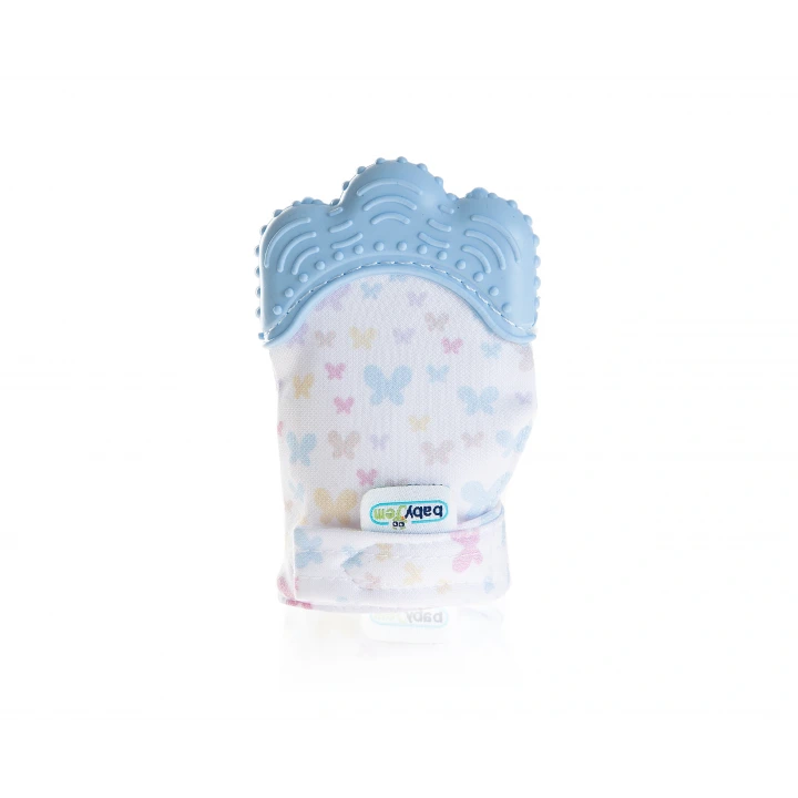 Babyjem Bebek Diş Kaşıyıcı Eldiveni Kelebek Mavi
