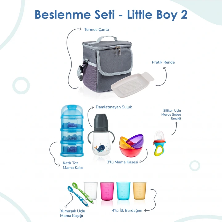 Babyjem Bebek Hediye Beslenme Seti Little Boy 8 Parça