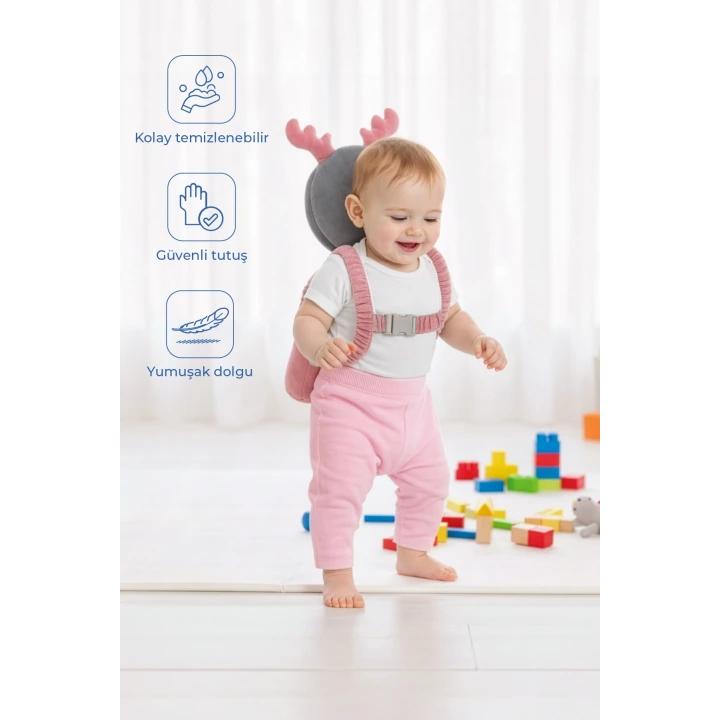 Babyjem Bebek Melek Kanadı Koruma Yastığı Pembe Kadife