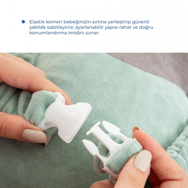 Babyjem Bebek Melek Kanadı Koruma Yastığı Yeşil Kadife