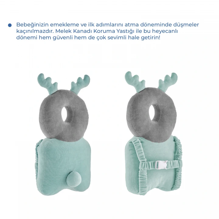 Babyjem Bebek Melek Kanadı Koruma Yastığı Yeşil Kadife