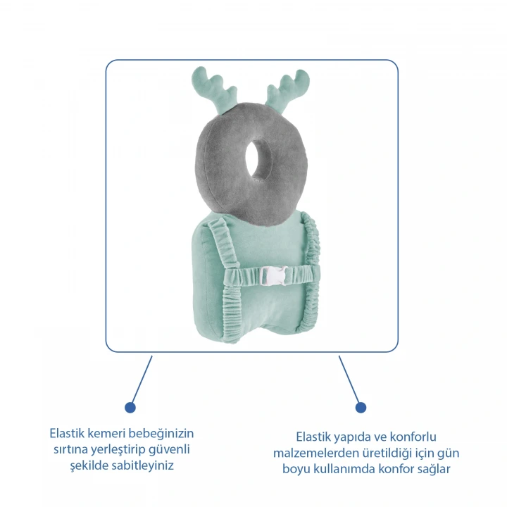 Babyjem Bebek Melek Kanadı Koruma Yastığı Yeşil Kadife