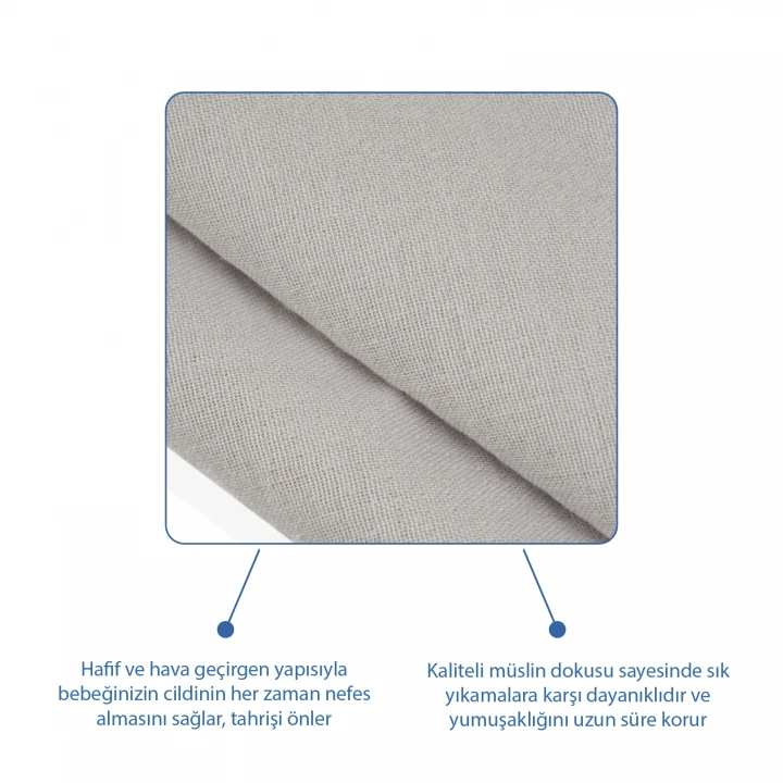 Babyjem Bürümcük Mendil 4lü Gri