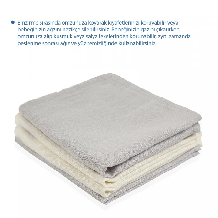 Babyjem Bürümcük Mendil 4lü Gri