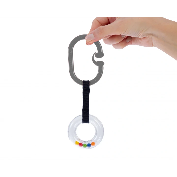 Babyjem Pusete Asılabilir Oval Sesli Çıngırak Gri