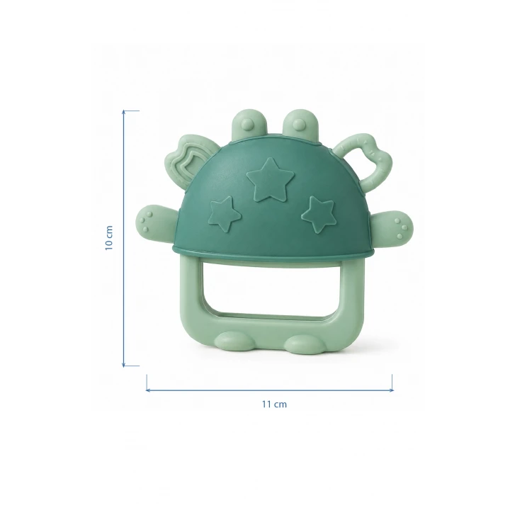 Babyjem Crabby Tutma Halkalı Silikon Diş Kaşıyıcı Soft Yeşil