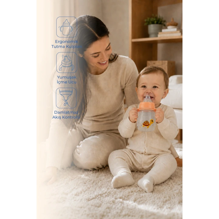 Babyjem Damlatmayan Suluk Alıştırma Bardağı 250 ml Turuncu