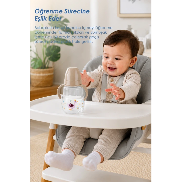 Babyjem Damlatmayan Suluk Alıştırma Bardağı 250 ml Vizon