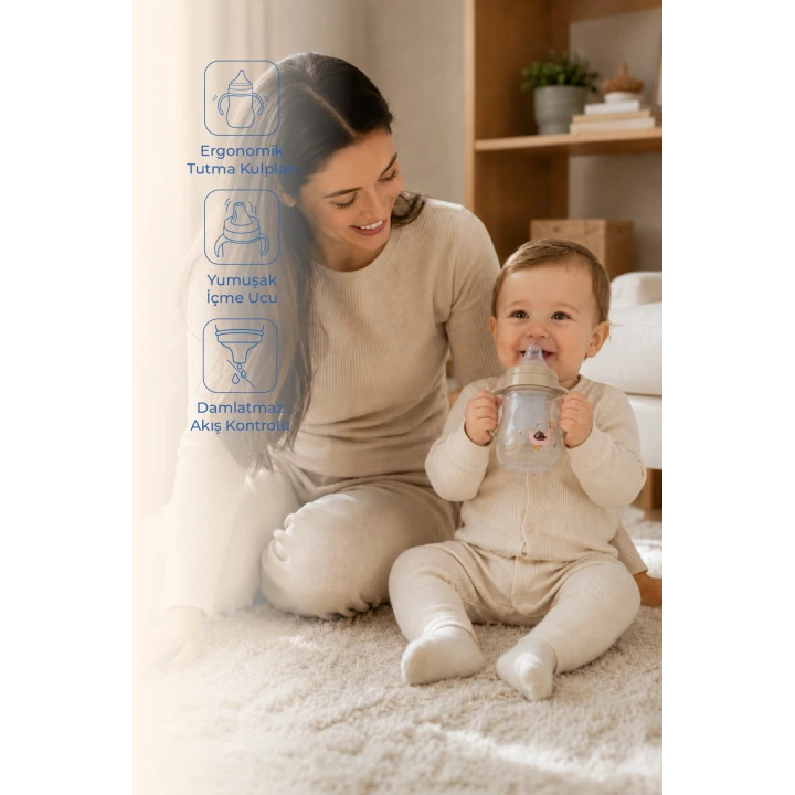 Babyjem Damlatmayan Suluk Alıştırma Bardağı 250 ml Vizon