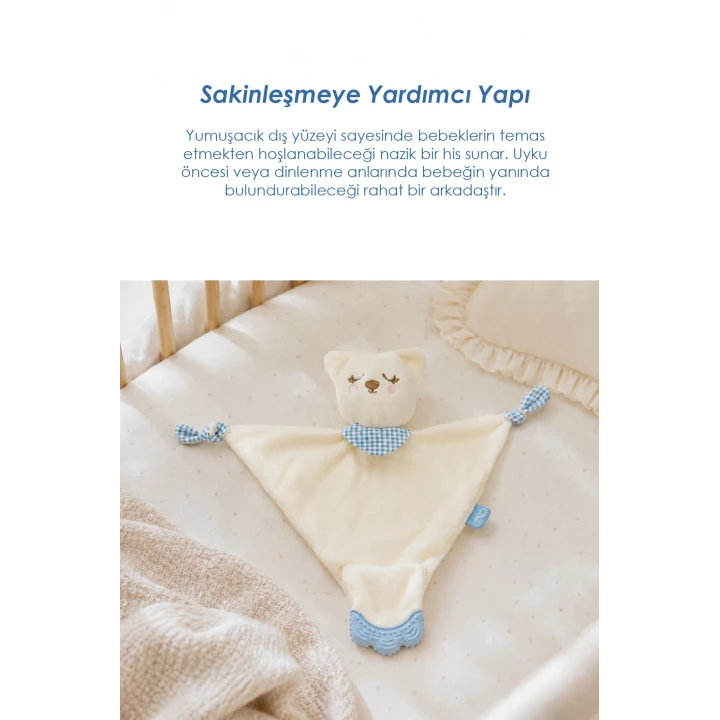 Babyjem Diş Kaşıyıcılı Sevimli Uyku Arkadaşım Mavi