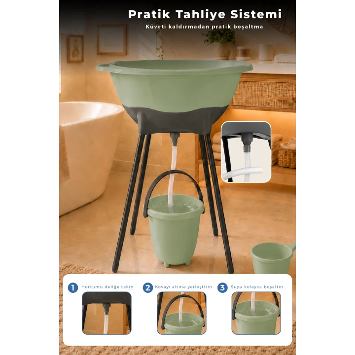 Babyjem Elegant Yenidoğan Bebek Banyo Küvet Seti Soft Yeşil