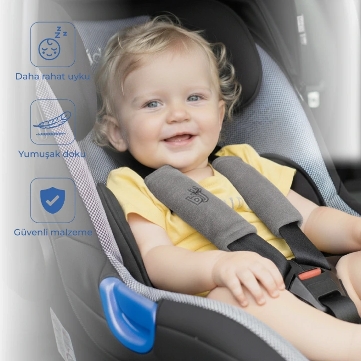Babyjem Emniyet Kemeri Boyun Koruyucu Gri