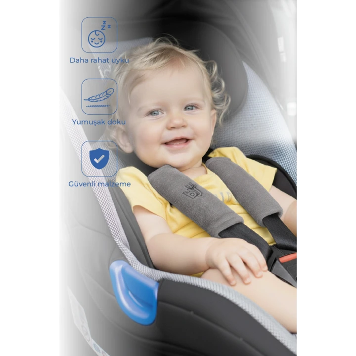 Babyjem Emniyet Kemeri Boyun Koruyucu Gri