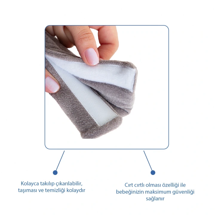 Babyjem Emniyet Kemeri Boyun Koruyucu Gri