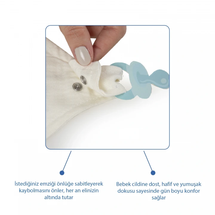 Babyjem Emzik Askılı Müslin Önlük Ekru