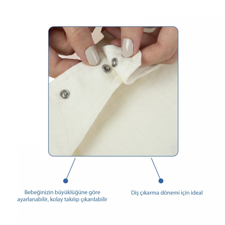 Babyjem Emzik Askılı Müslin Önlük Ekru