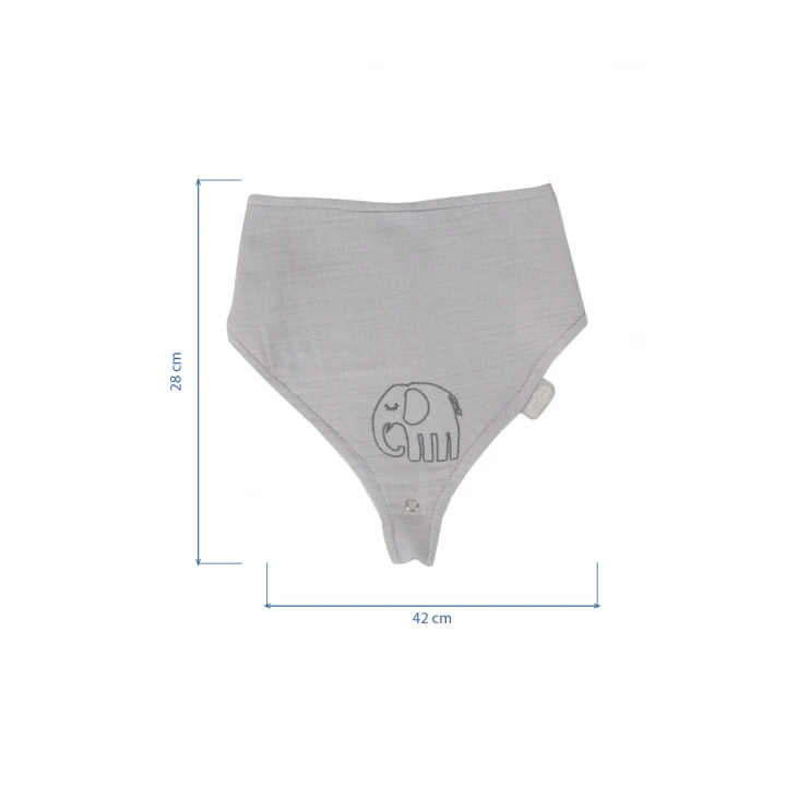 Babyjem Emzik Askılı Müslin Mama Önlüğü Gri