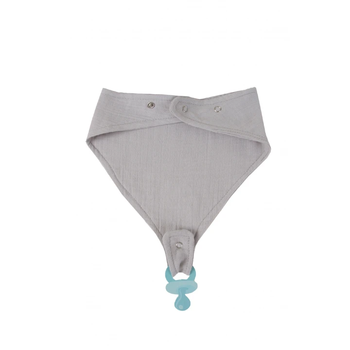 Babyjem Emzik Askılı Müslin Mama Önlüğü Gri