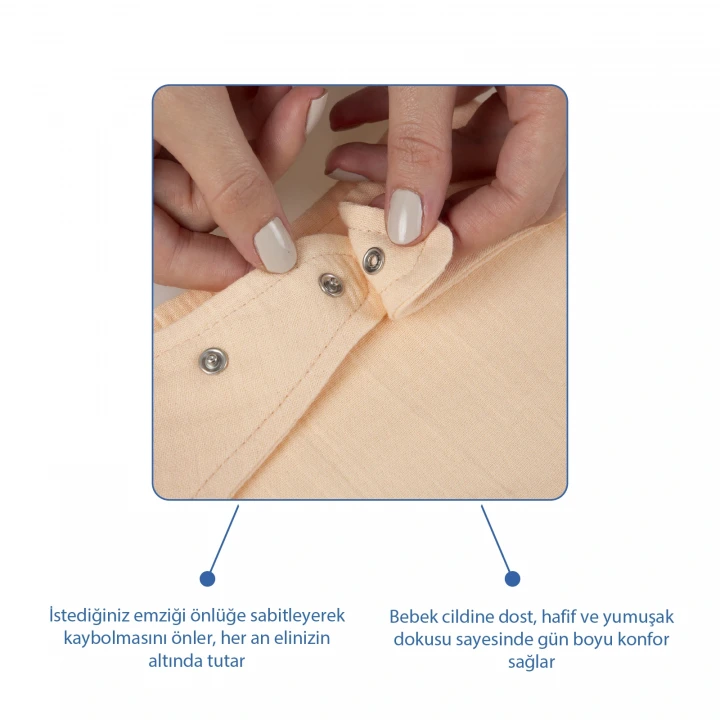 Babyjem Emzik Askılı Müslin Önlük Somon