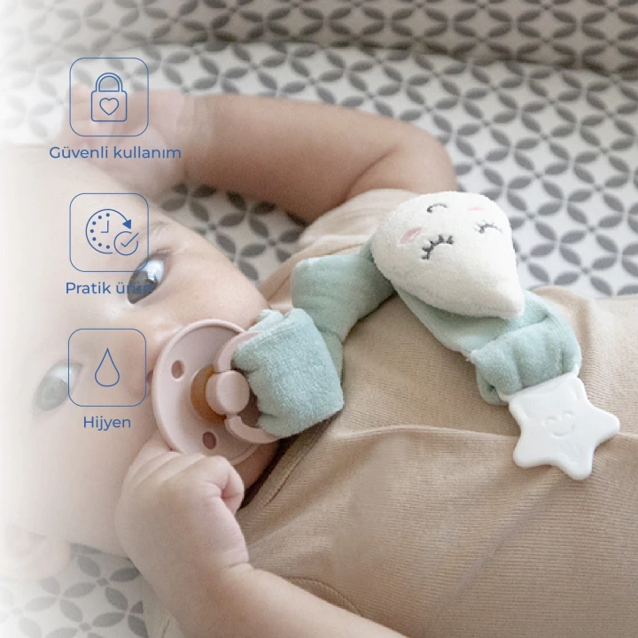 Babyjem Emzik Askısı Damla Desen Yeşil