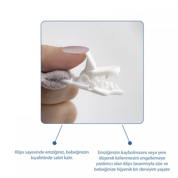 Babyjem Emzik Askısı Ay Desen Gri