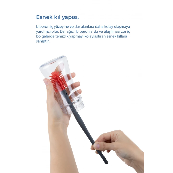 Babyjem Emzik ve Biberon Temizleme Fırçası Pembe