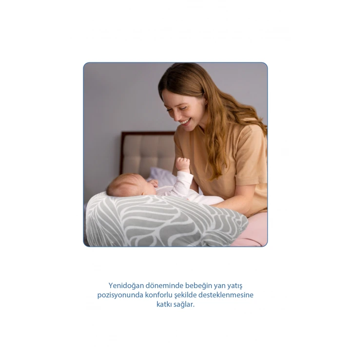 Babyjem Emzirme Ve Destek Minderi Gri Çiçek