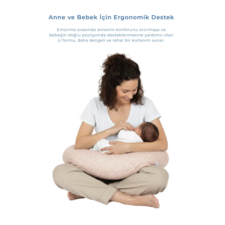Babyjem Emzirme Ve Destek Minderi Somon Çiçek