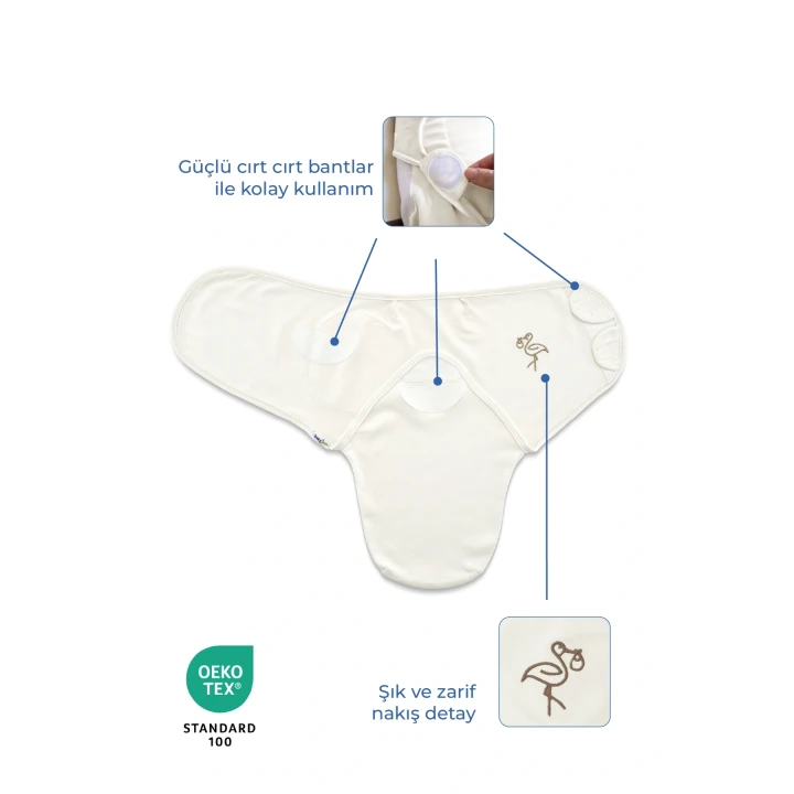 Babyjem İnterlog Pamuklu Kundak Ekru