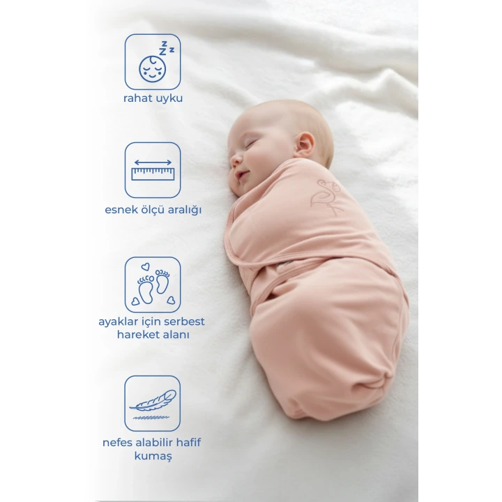 Babyjem İnterlok Pamuklu Bebek Kundak Somon