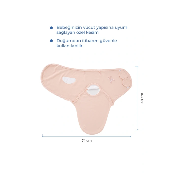 Babyjem İnterlok Pamuklu Bebek Kundak Somon