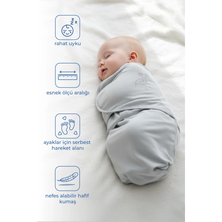 Babyjem İnterlok Pamuklu Kundak Gri