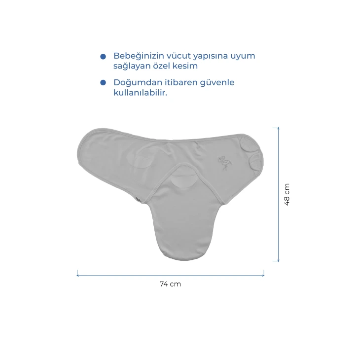 Babyjem İnterlok Pamuklu Kundak Gri