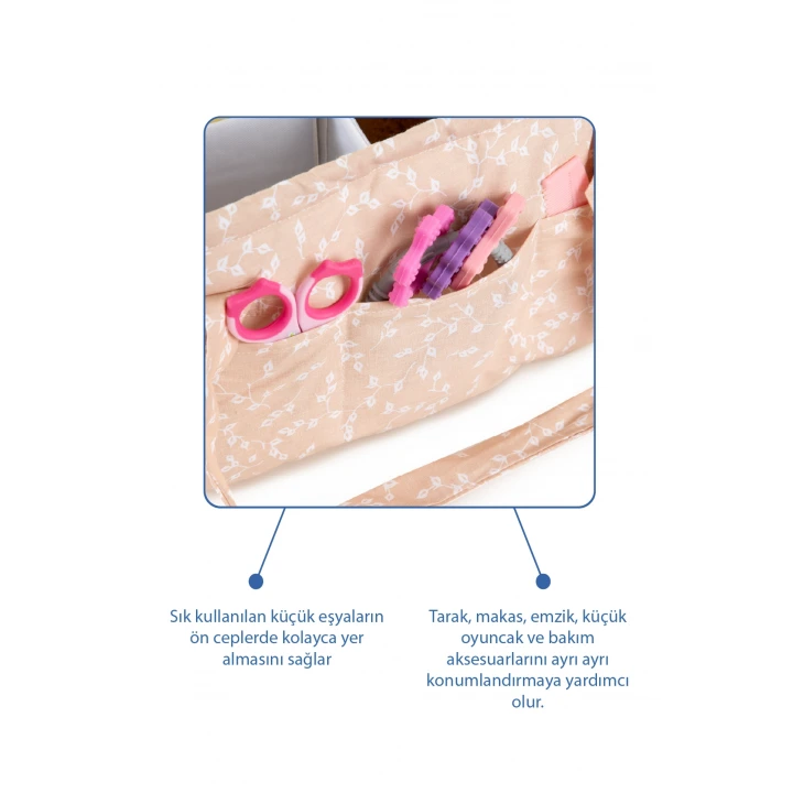 Babyjem Katlamalı Anne&Bebek Organizer Somon Çiçek