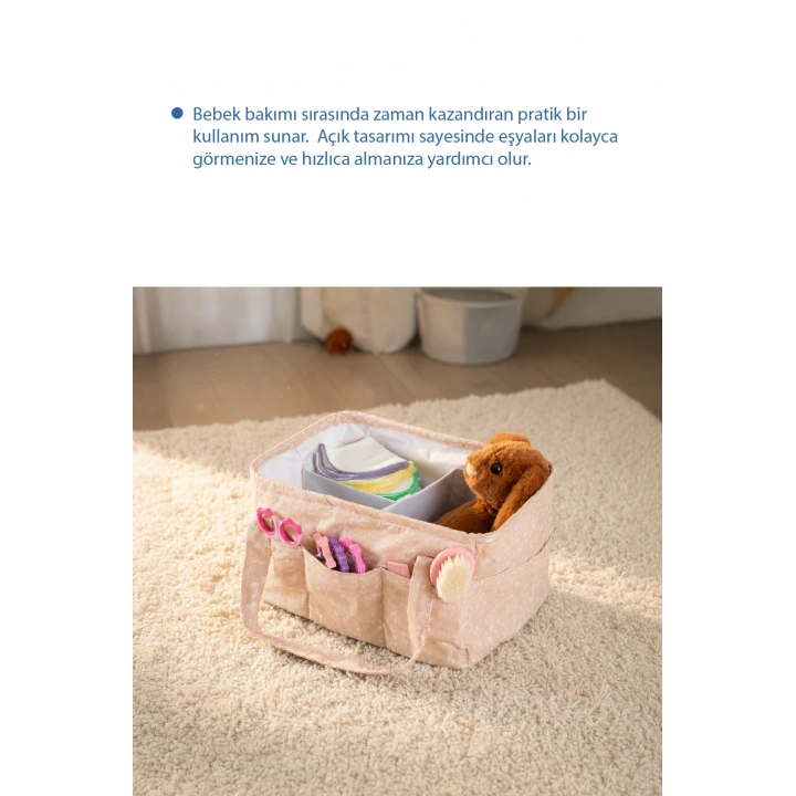 Babyjem Katlamalı Anne&Bebek Organizer Somon Çiçek