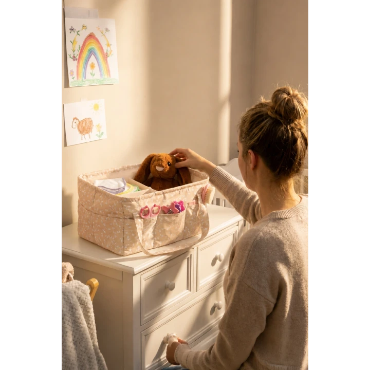 Babyjem Katlamalı Anne&Bebek Organizer Somon Çiçek