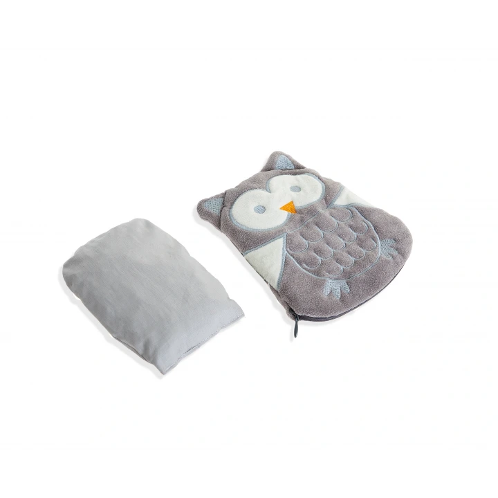 Babyjem Kiraz Çekirdekli Baykuş Kadife Rahatlatıcı Gaz Kemeri & Gaz Yastığı - Gri