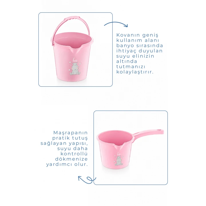 Babyjem Kova & Maşrapa Set Mat Pembe