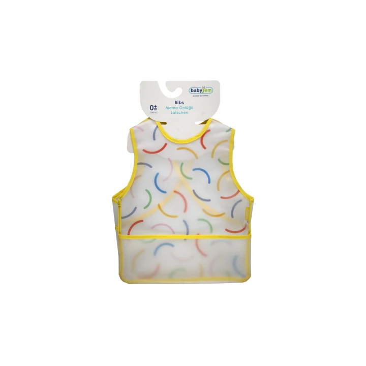 Babyjem Leke Tutmaz Giymeli Sarı Gülen Yüz Önlük