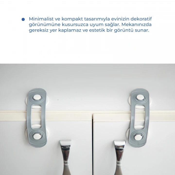 Babyjem Mini Çok Amaçlı Kilit 2 Adet Gri