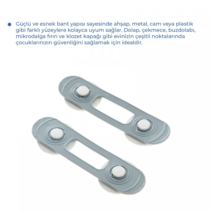 Babyjem Mini Çok Amaçlı Kilit 2 Adet Gri