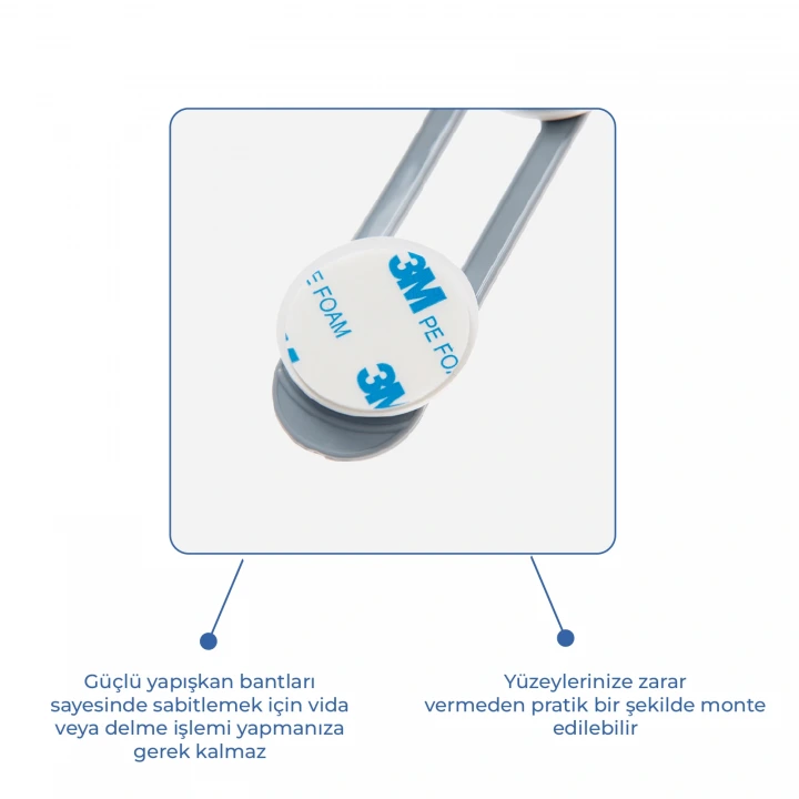 Babyjem Mini Çok Amaçlı Kilit 2 Adet Gri