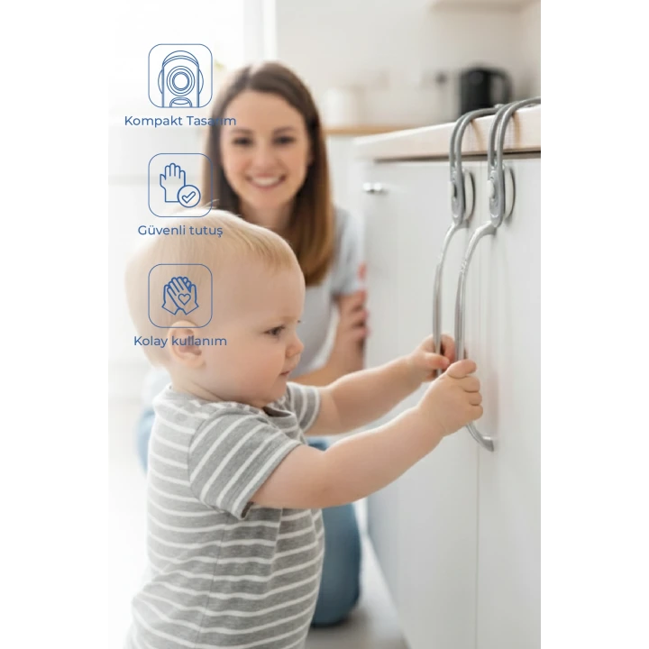 Babyjem Mini Çok Amaçlı Bebek Emiyet Kiliti 2 Adet Beyaz