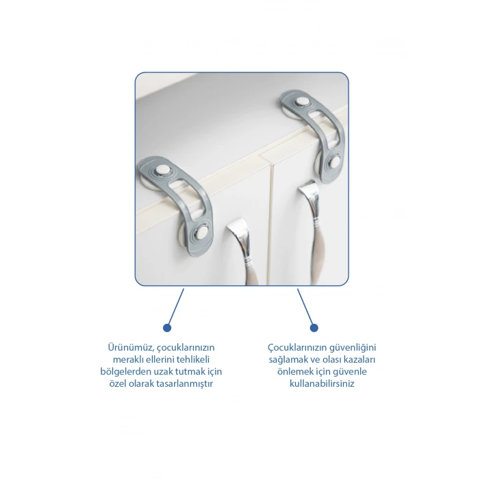 Babyjem Mini Çok Amaçlı Bebek Emiyet Kiliti 2 Adet Beyaz