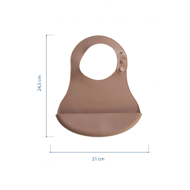 Babyjem Mini Silikon Mama Önlüğü Latte