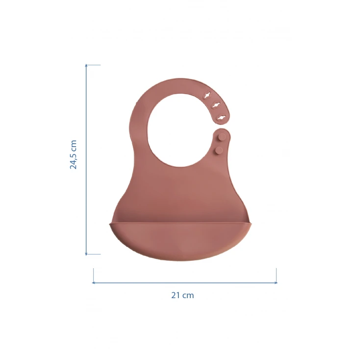Babyjem Mini Silikon Mama Önlüğü Mocha