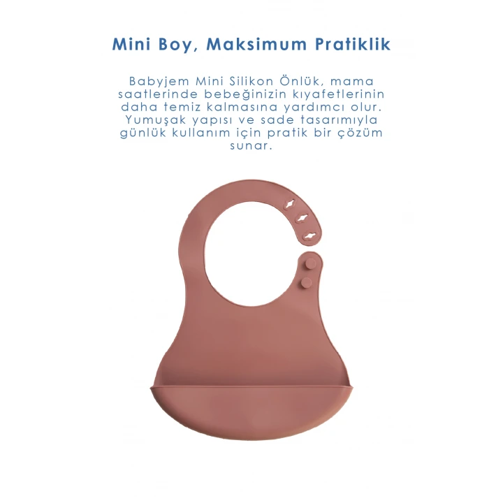 Babyjem Mini Silikon Mama Önlüğü Mocha